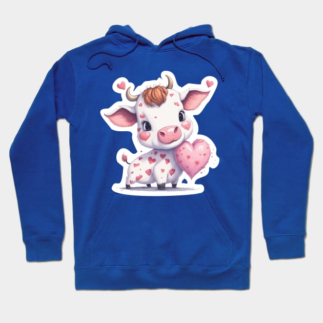 Minimal Cute Baby Cow Hoodie by Imagination Gallery